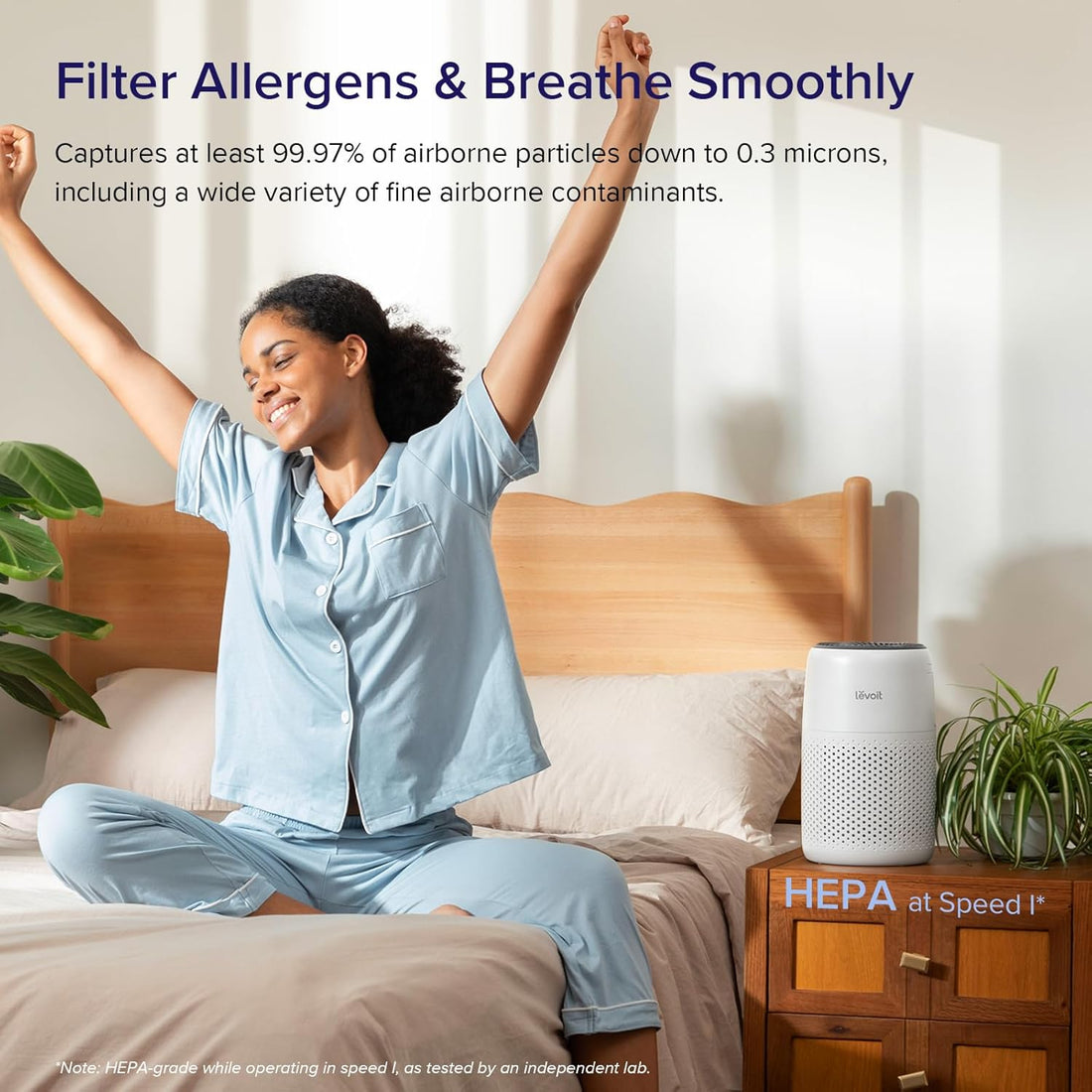 Air Purifiers for Bedroom Home, 3-In-1 Filter Cleaner with Fragrance Sponge for Better Sleep