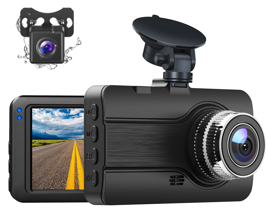 Dash Cam Front and Rear, 1080P Dual 3" Car Camera