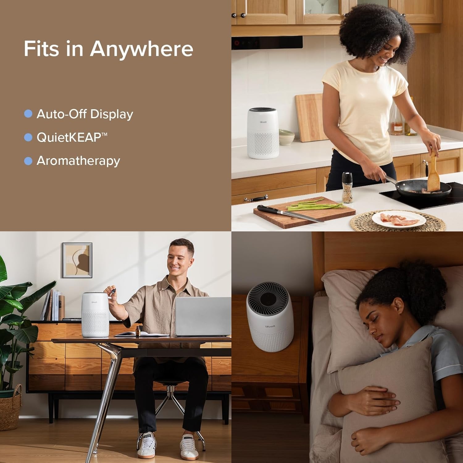 Air Purifiers for Bedroom Home, 3-In-1 Filter Cleaner with Fragrance Sponge for Better Sleep